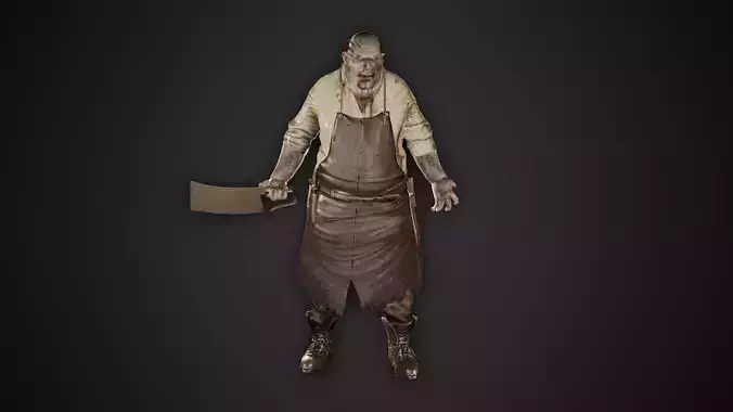 Zombie Butcher Low-poly 3D model