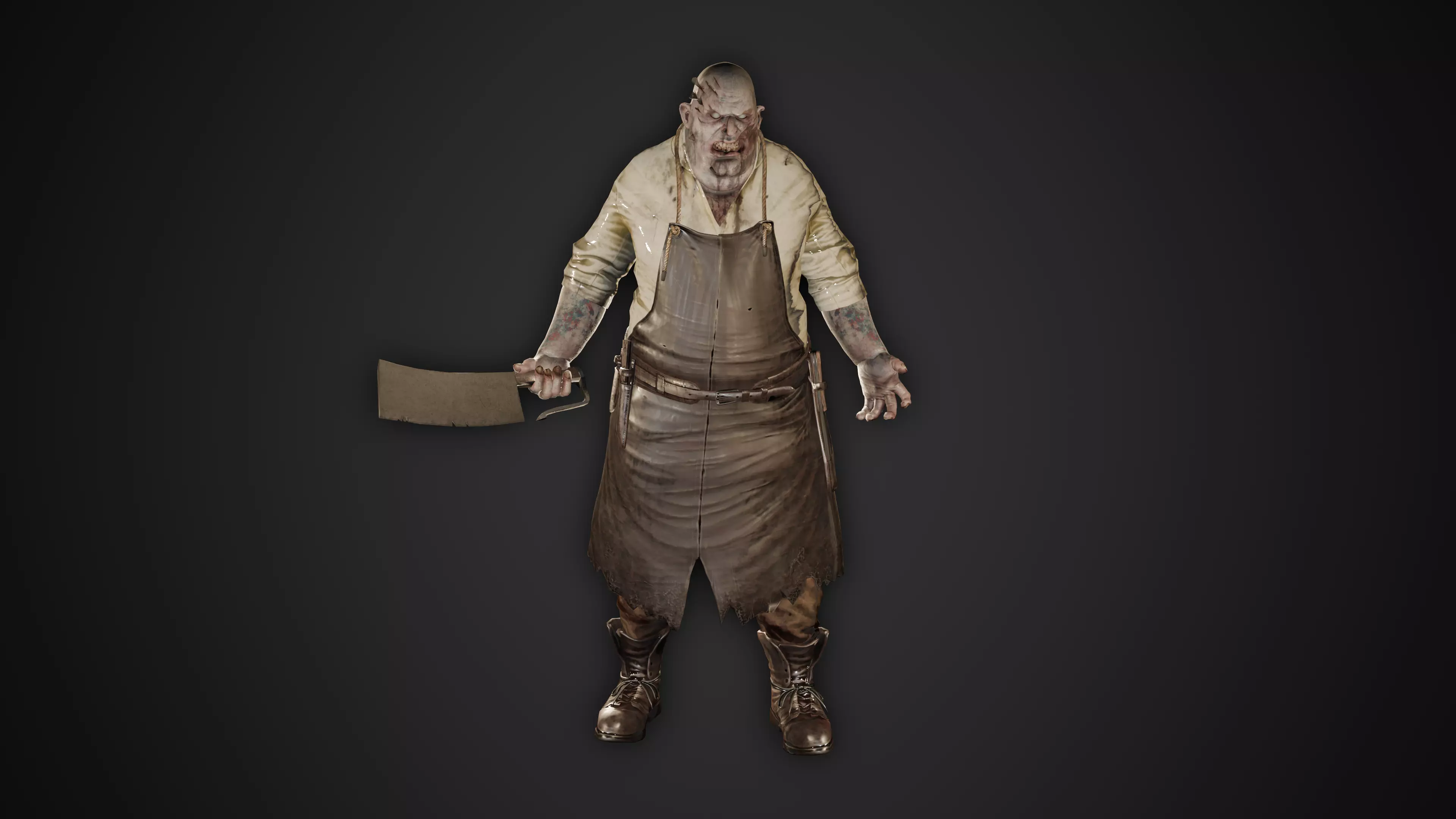 Zombie Butcher Low-poly 3D model_0