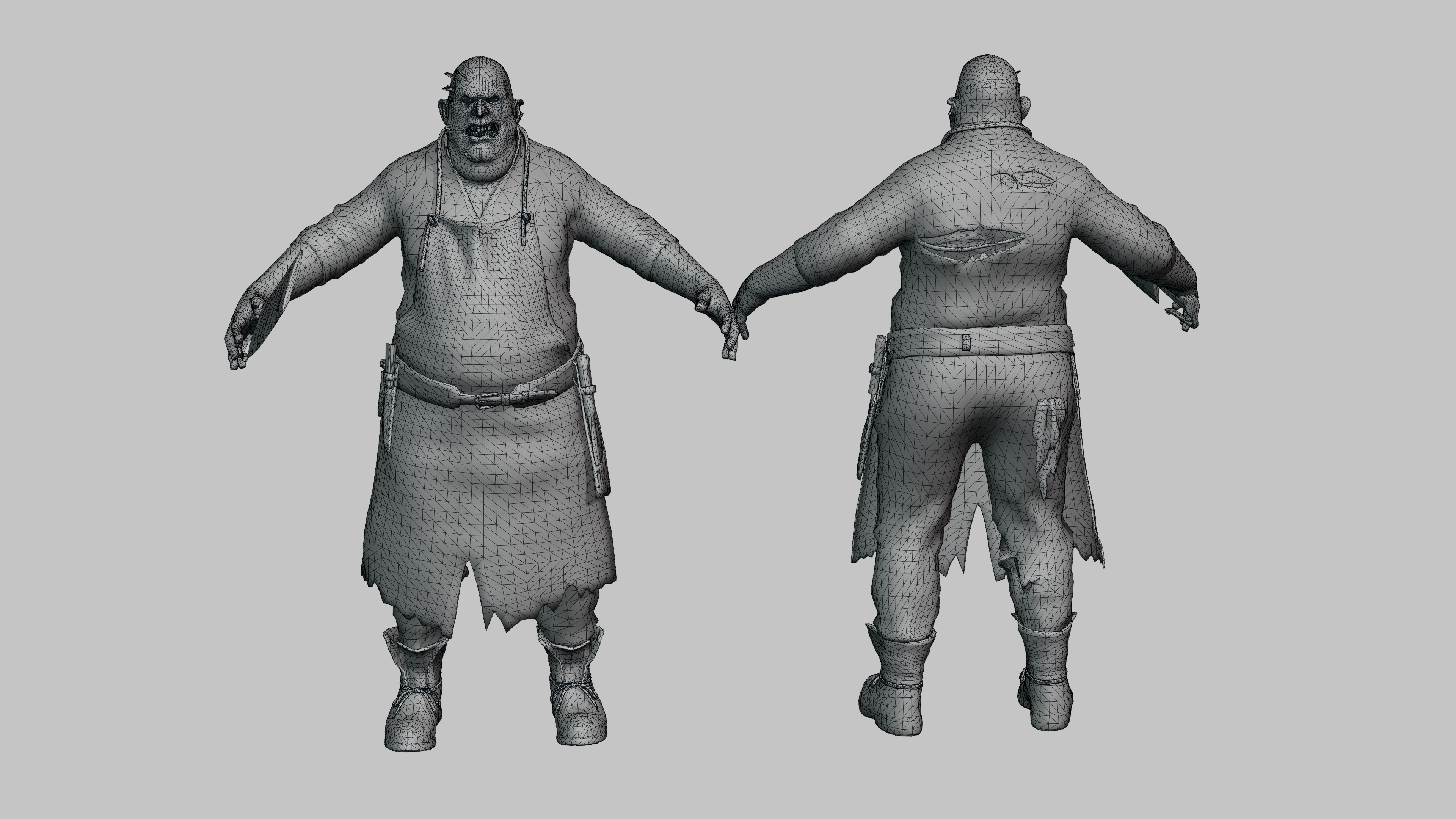 Zombie Butcher Low-poly 3D model_3