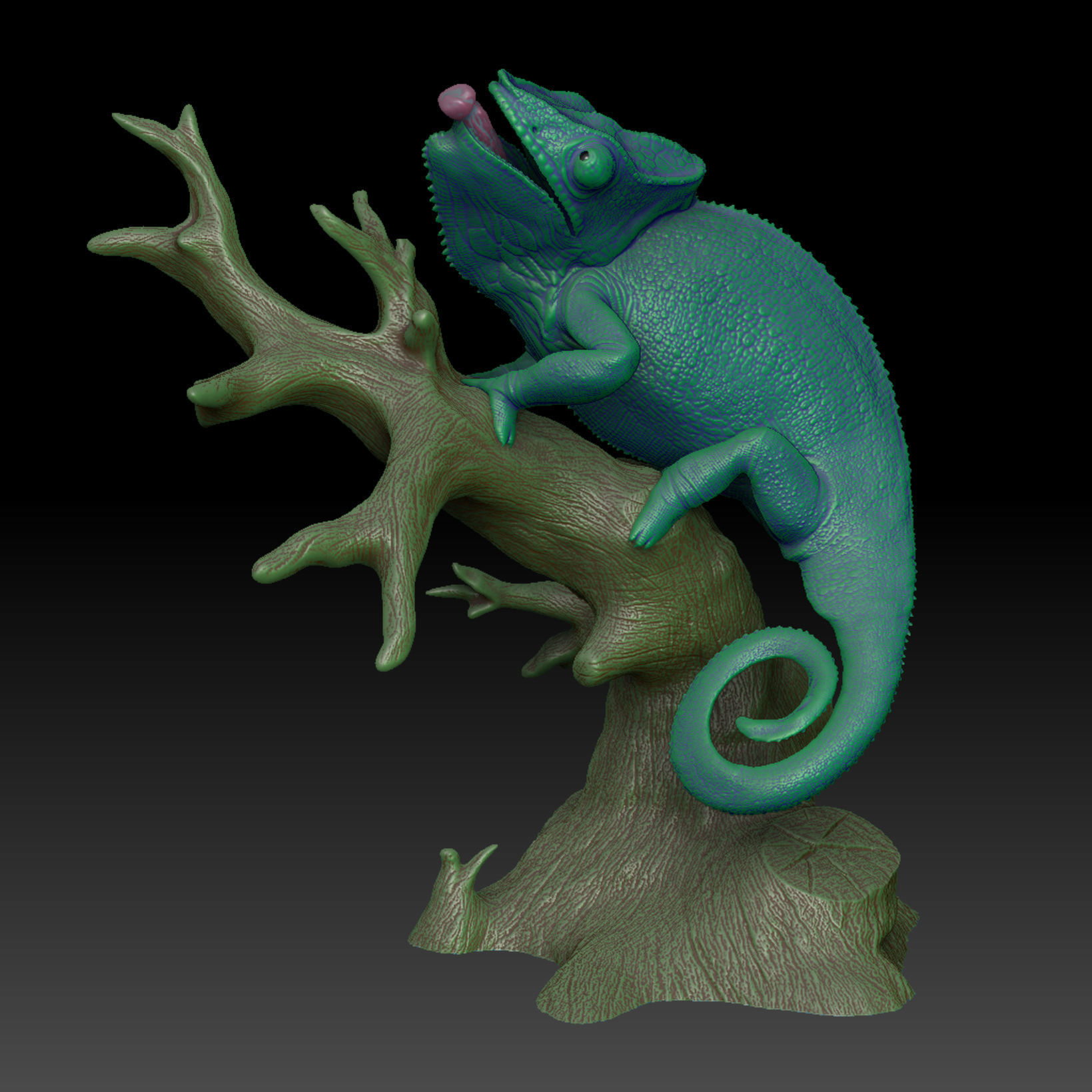 Panther Chameleon - Furcifer pardalis V1 3D print model_28