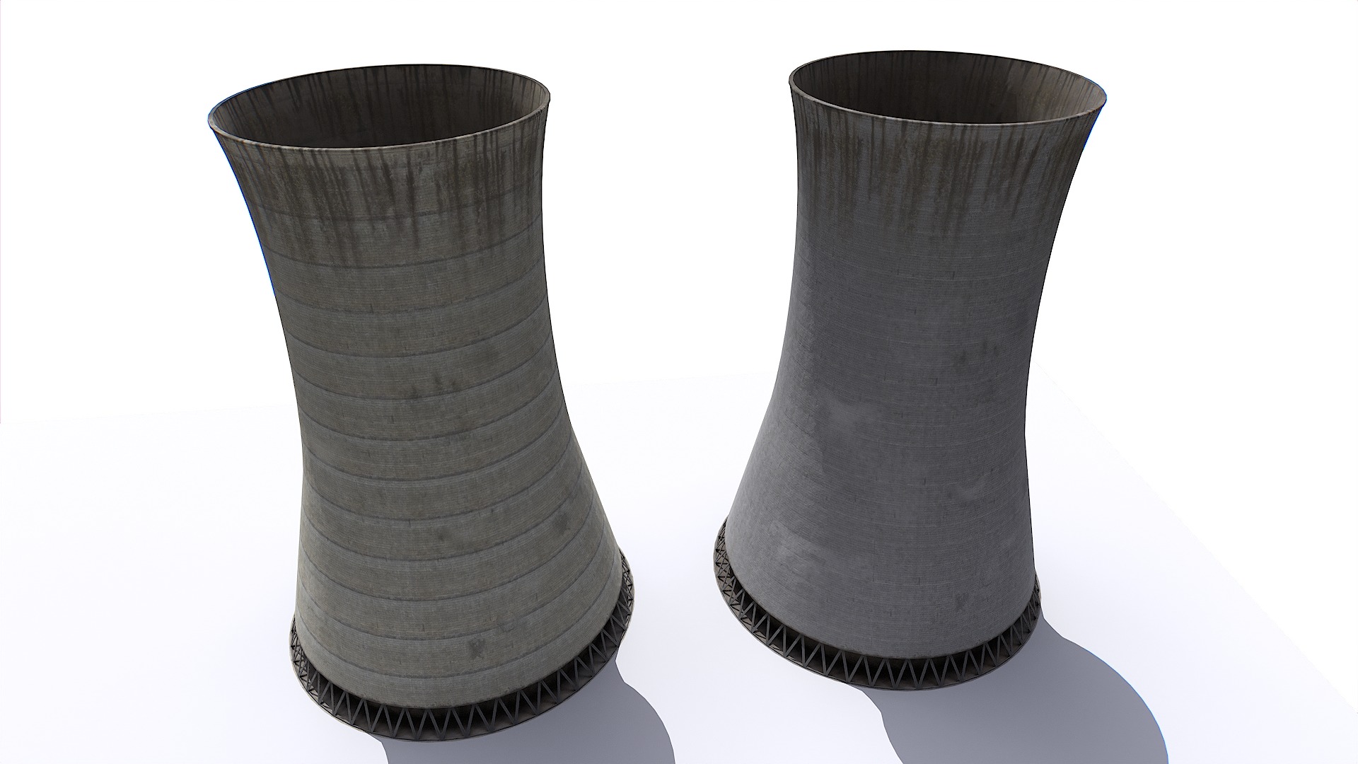 Cooling tower pack Low-poly 3D model_7