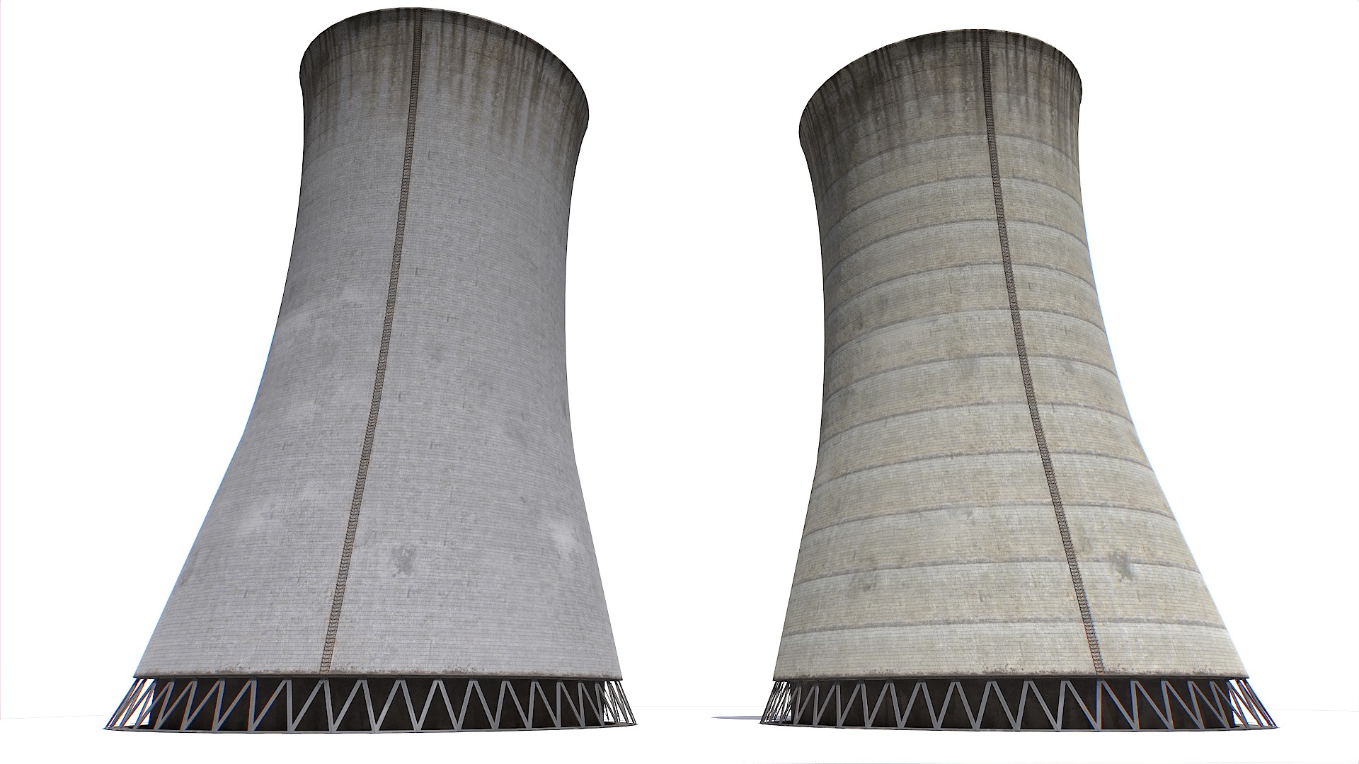 Cooling tower pack Low-poly 3D model_8