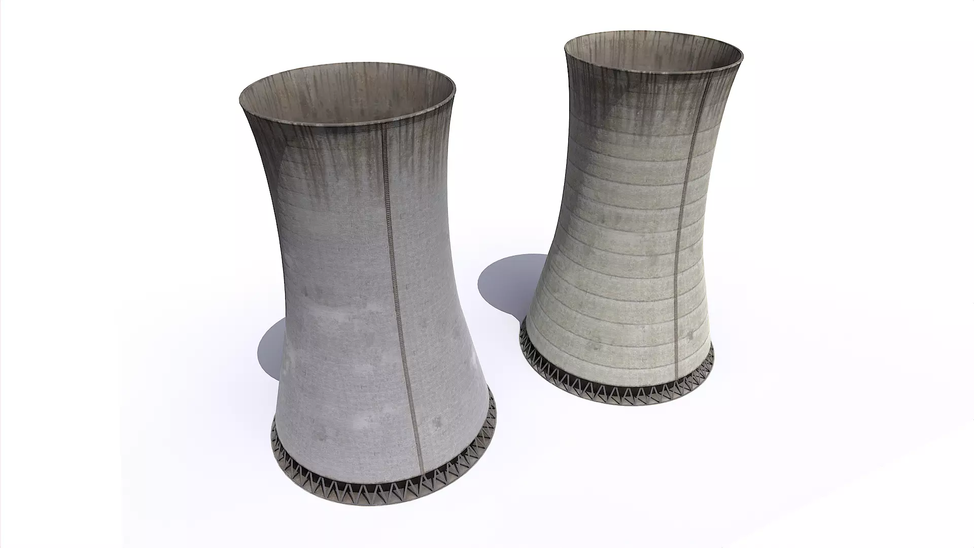 Cooling tower pack Low-poly 3D model_0