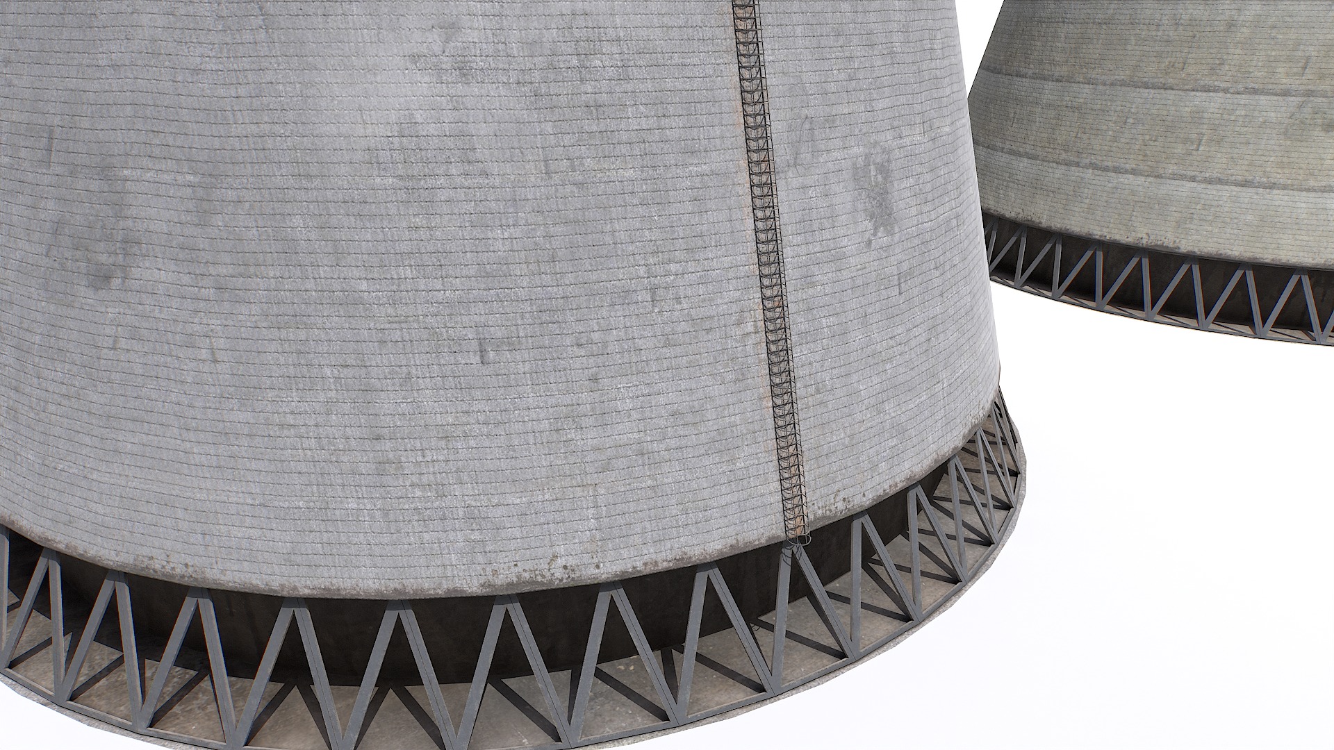Cooling tower pack Low-poly 3D model_2