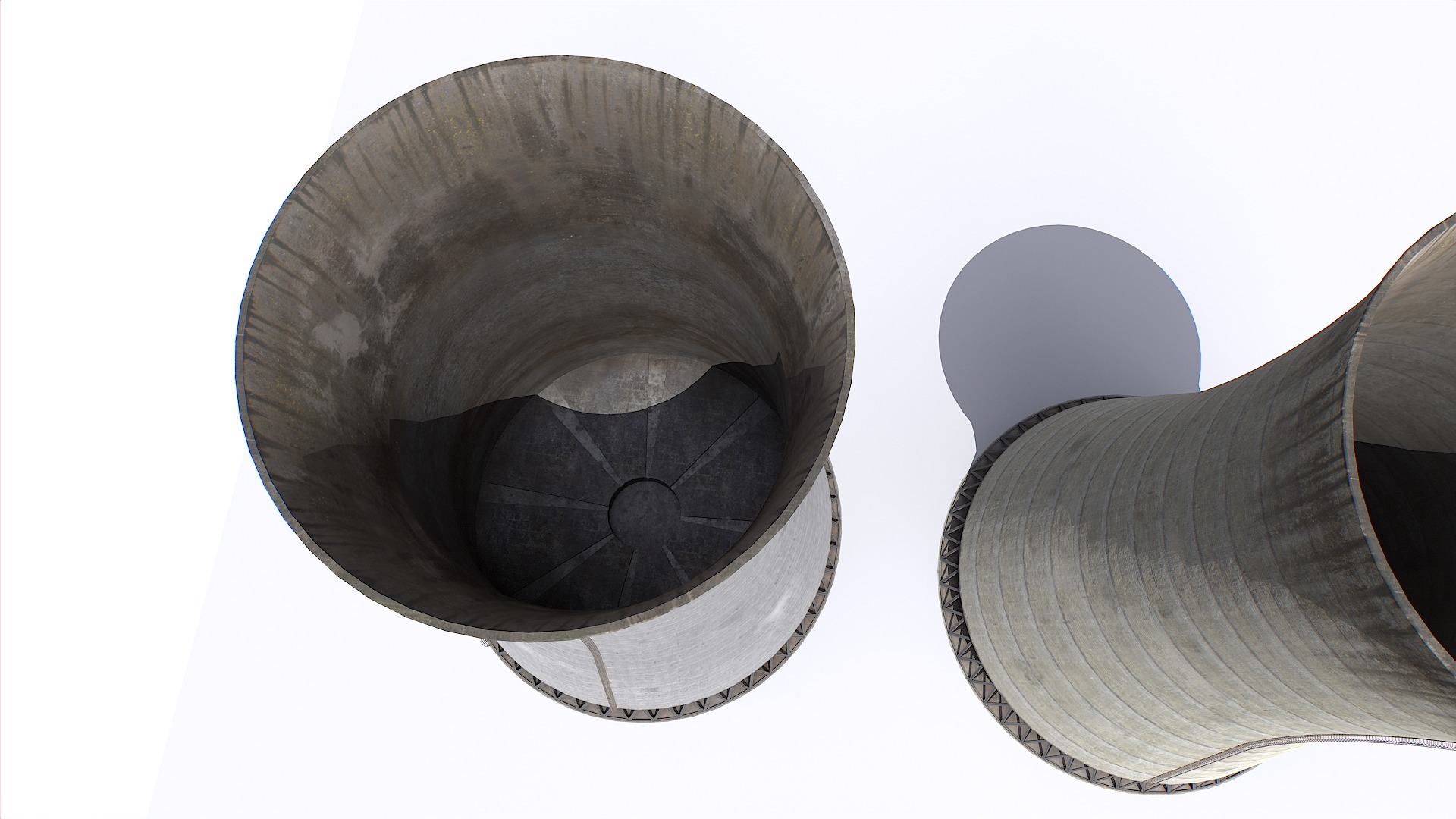 Cooling tower pack Low-poly 3D model_6