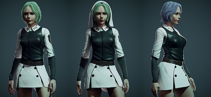 Witch Huntress Low-poly 3D model