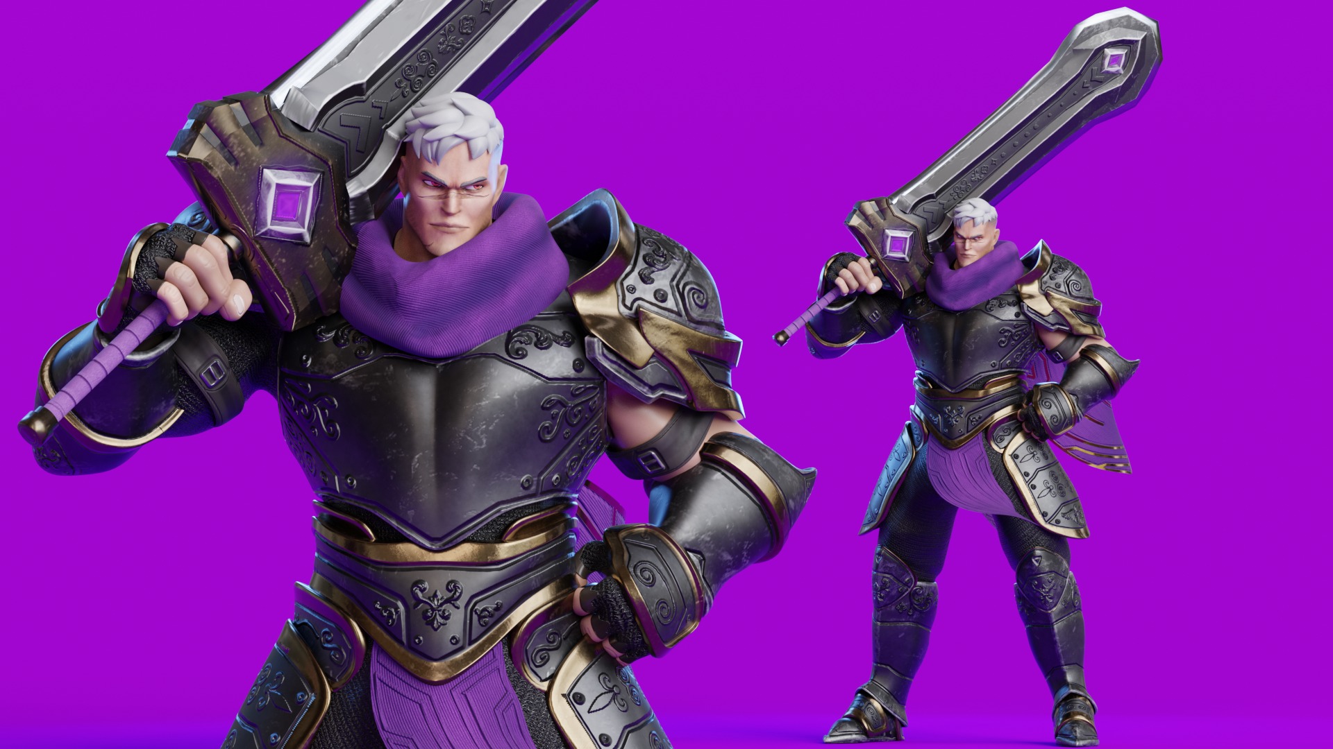 Low Poly - Stylized Warrior - Bran Low-poly 3D model_7