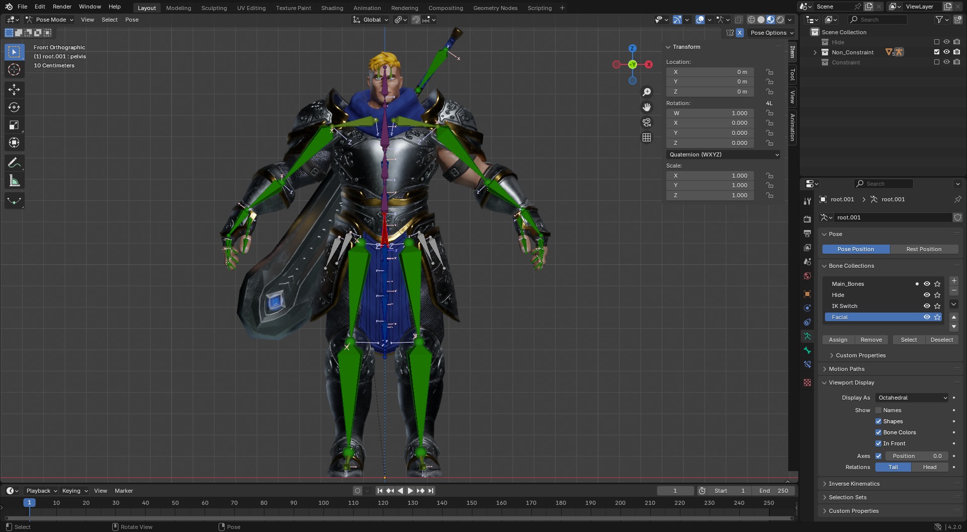 Low Poly - Stylized Warrior - Bran Low-poly 3D model_17