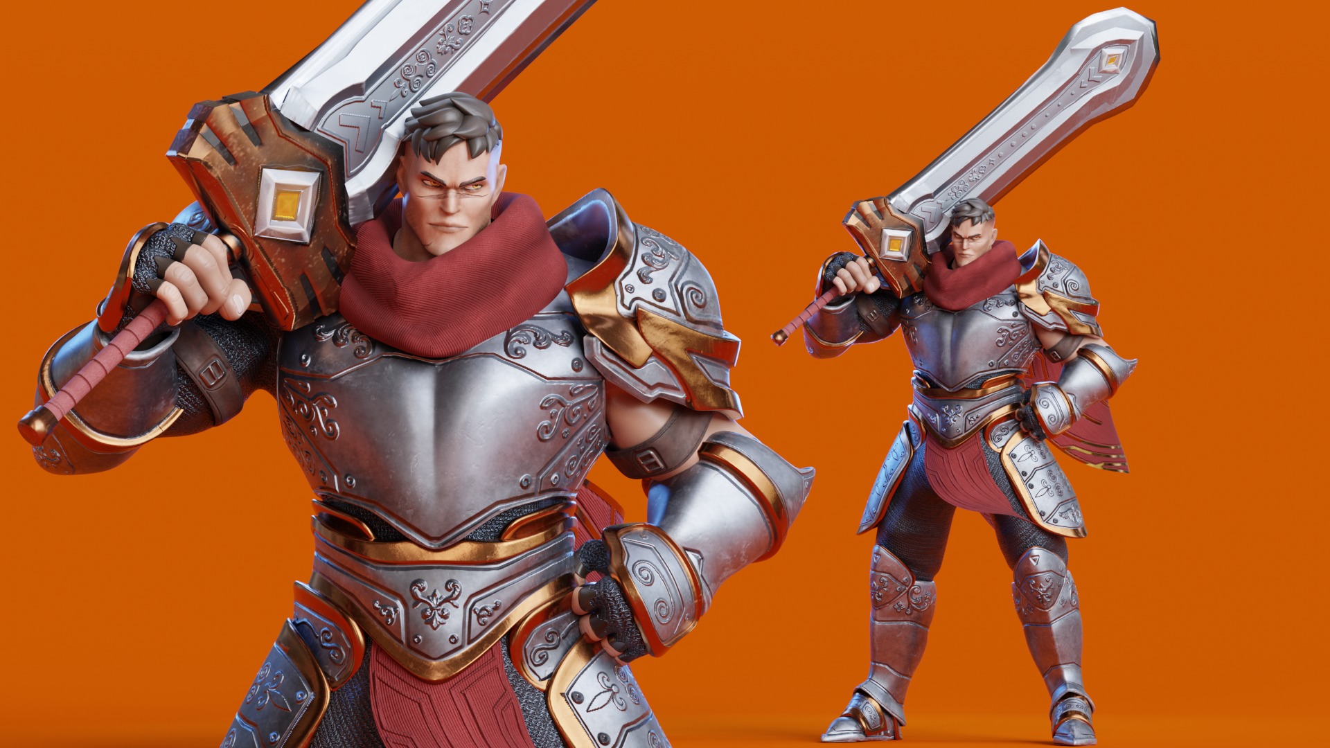 Low Poly - Stylized Warrior - Bran Low-poly 3D model_6