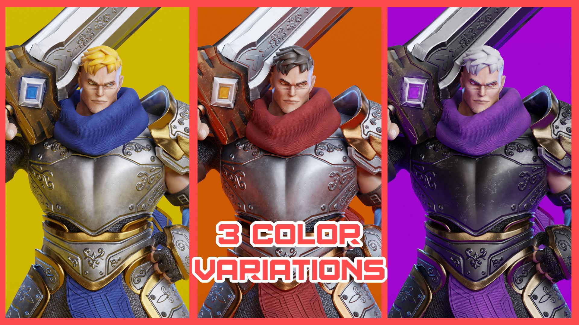 Low Poly - Stylized Warrior - Bran Low-poly 3D model_4