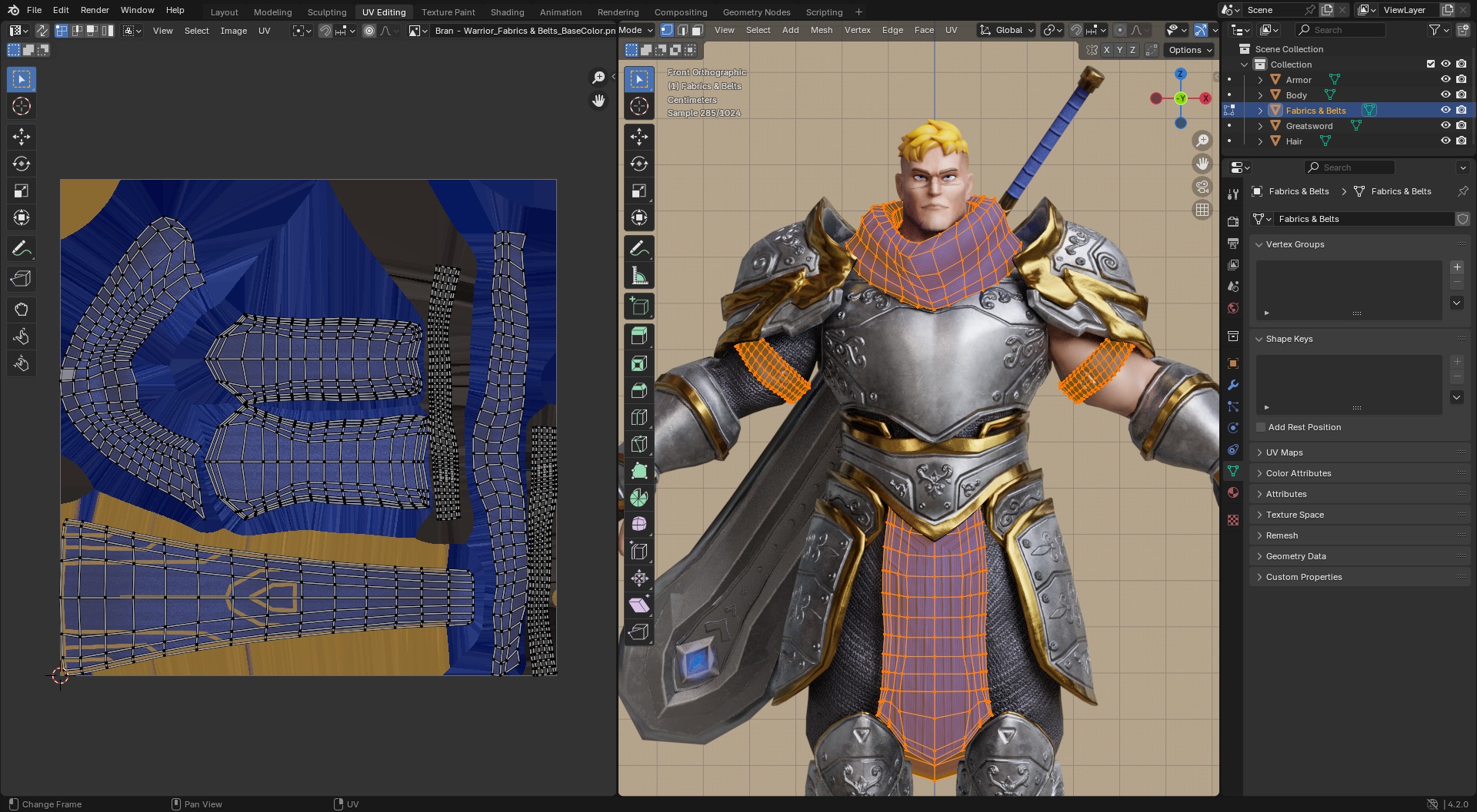 Low Poly - Stylized Warrior - Bran Low-poly 3D model_14