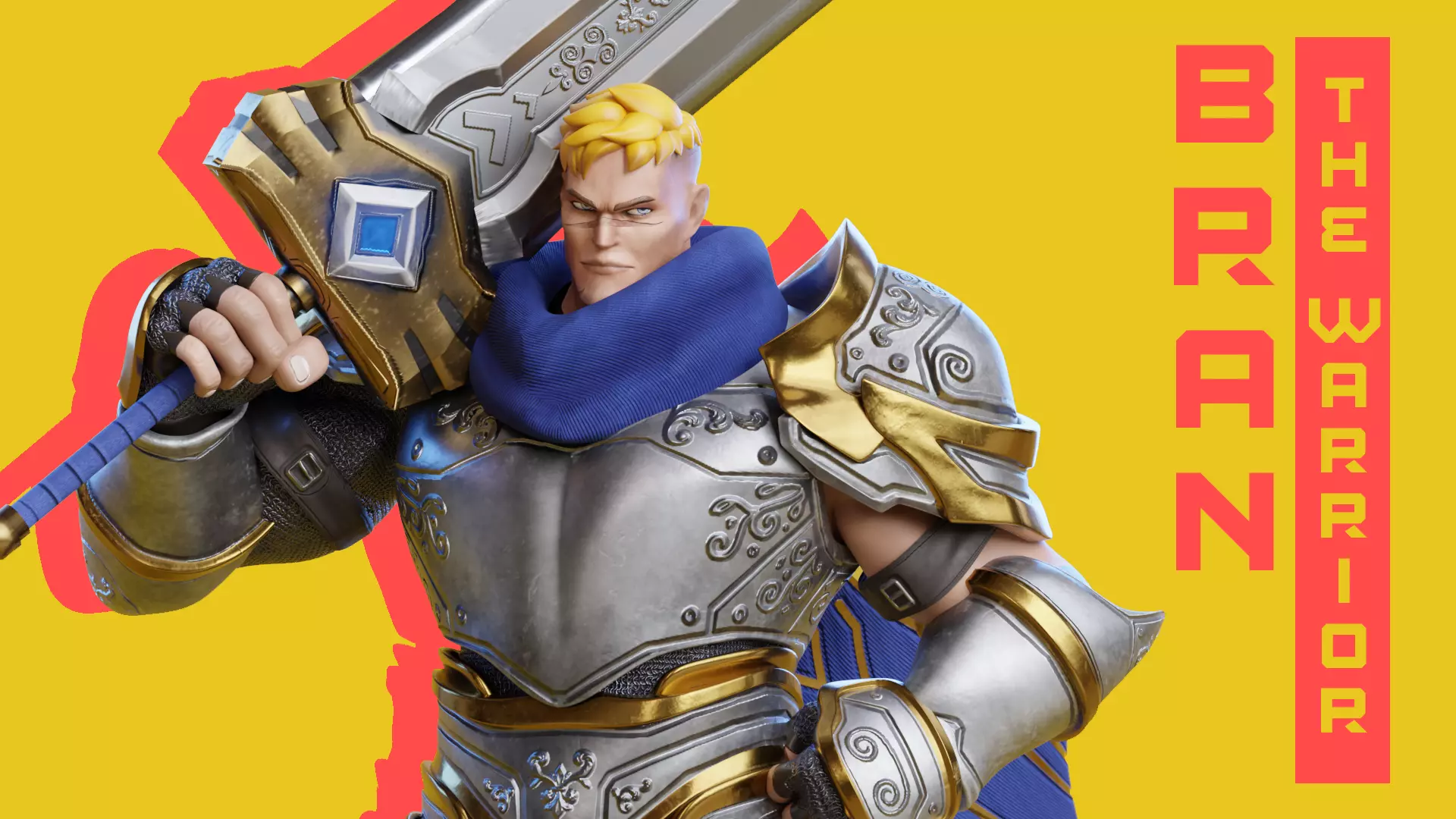 Low Poly - Stylized Warrior - Bran Low-poly 3D model_0