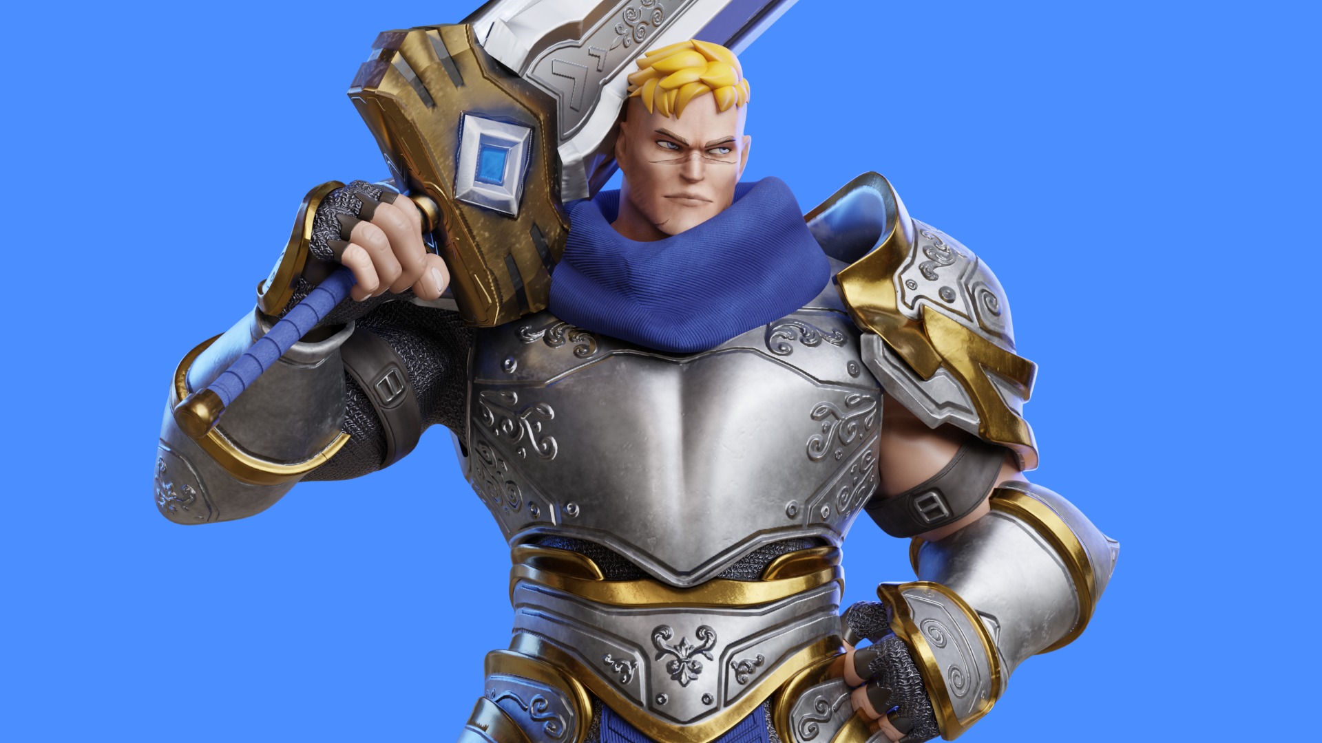 Low Poly - Stylized Warrior - Bran Low-poly 3D model_21