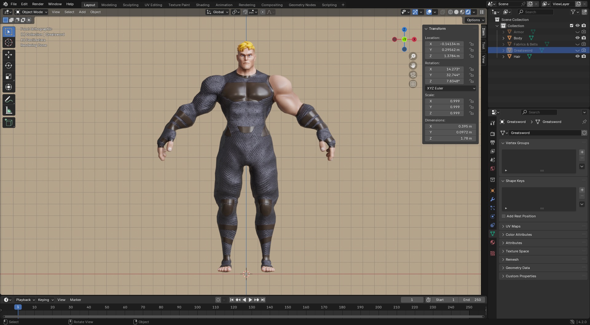 Low Poly - Stylized Warrior - Bran Low-poly 3D model_18