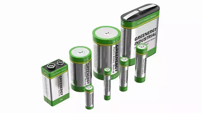 Alkaline Battery Set 3D model