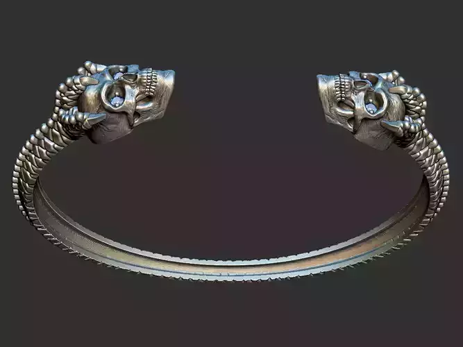 Skull and Dragon Bracelet 3D print model