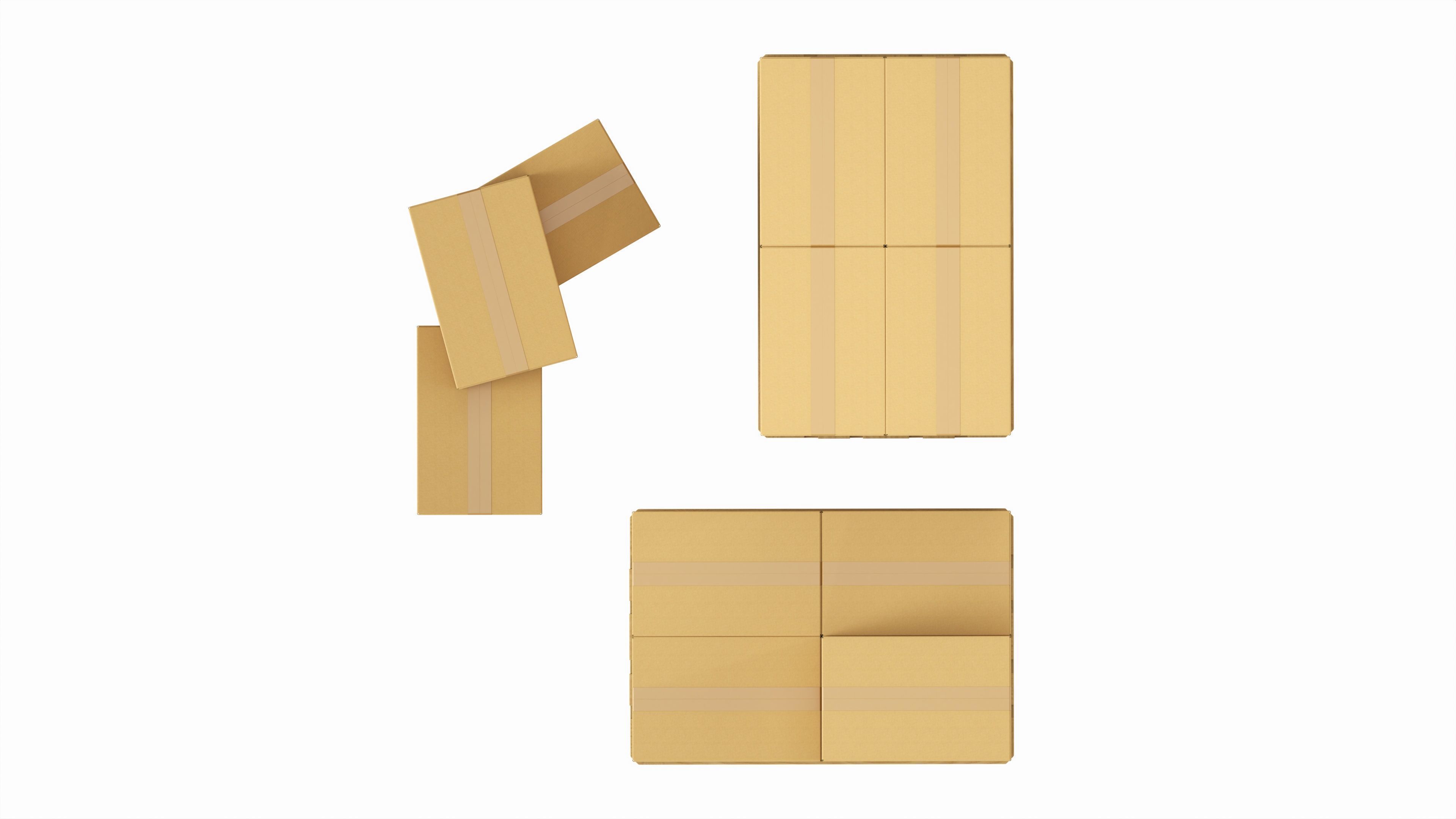 Cardboard boxes on a pallets 3D model_5