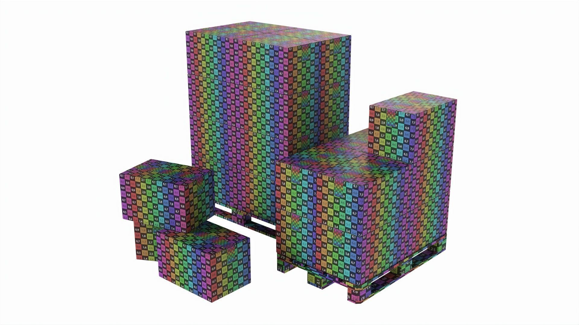 Cardboard boxes on a pallets 3D model_9