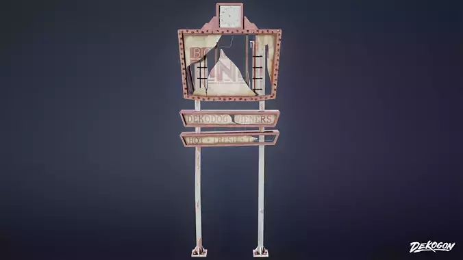 POST APOC SIGNS - Sign 15 - LOW POLY