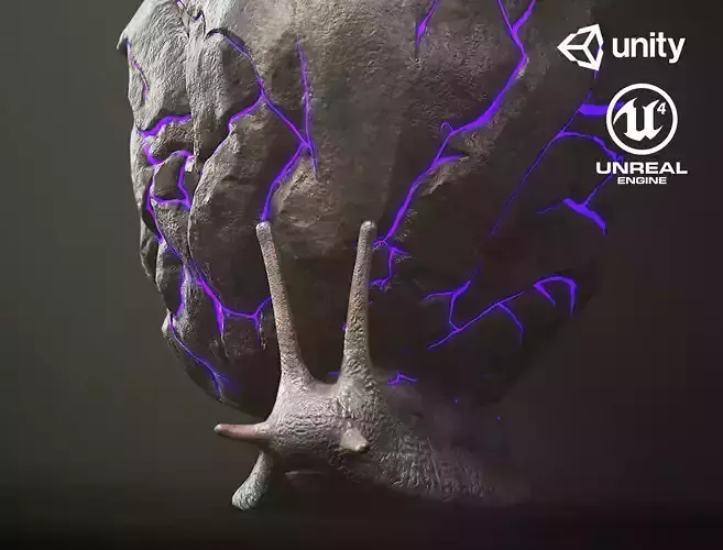 Land snail2 - Game Ready Low-poly 3D model