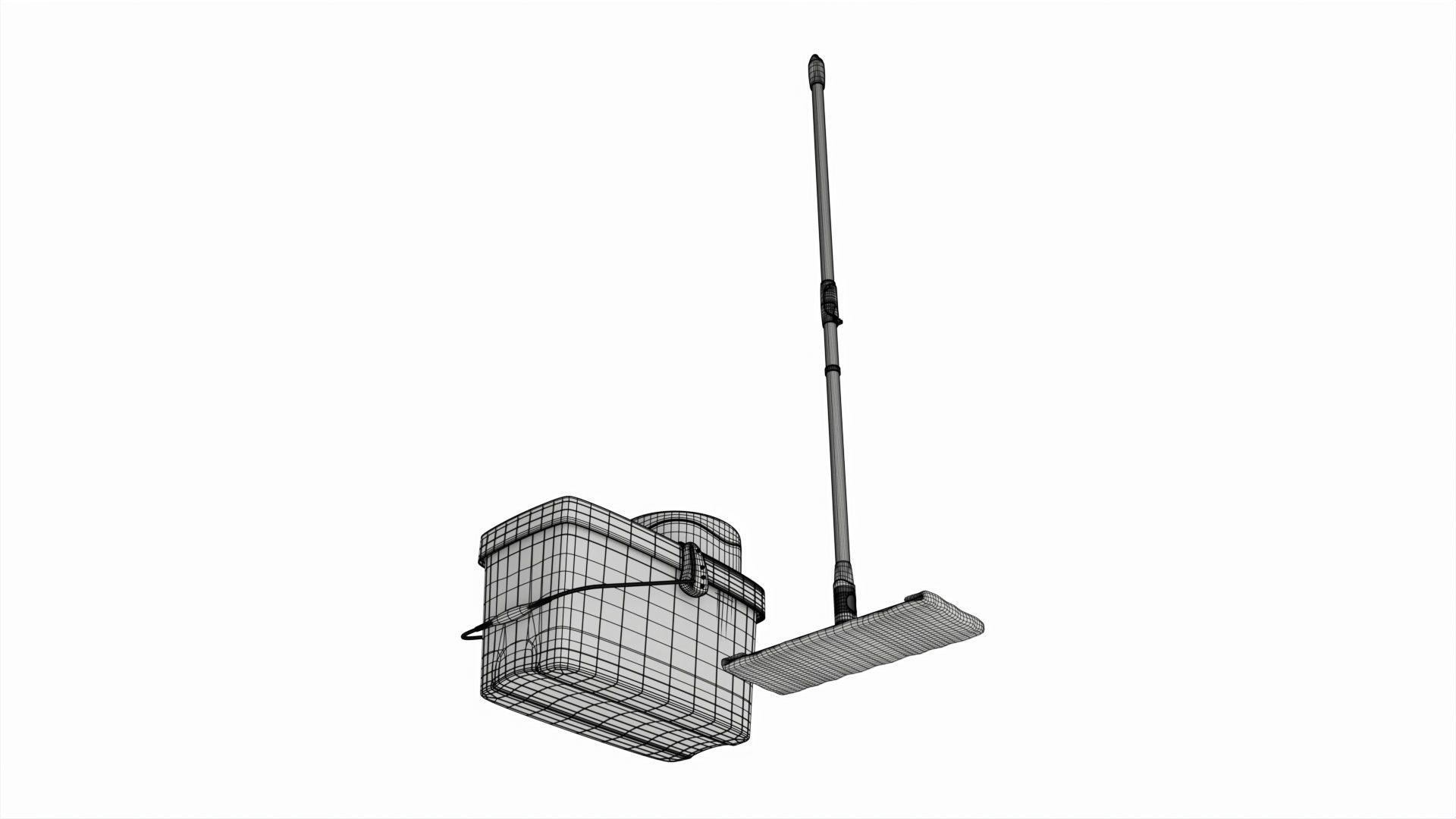 Clean floor wiper and bucket with wringer 3D model_6