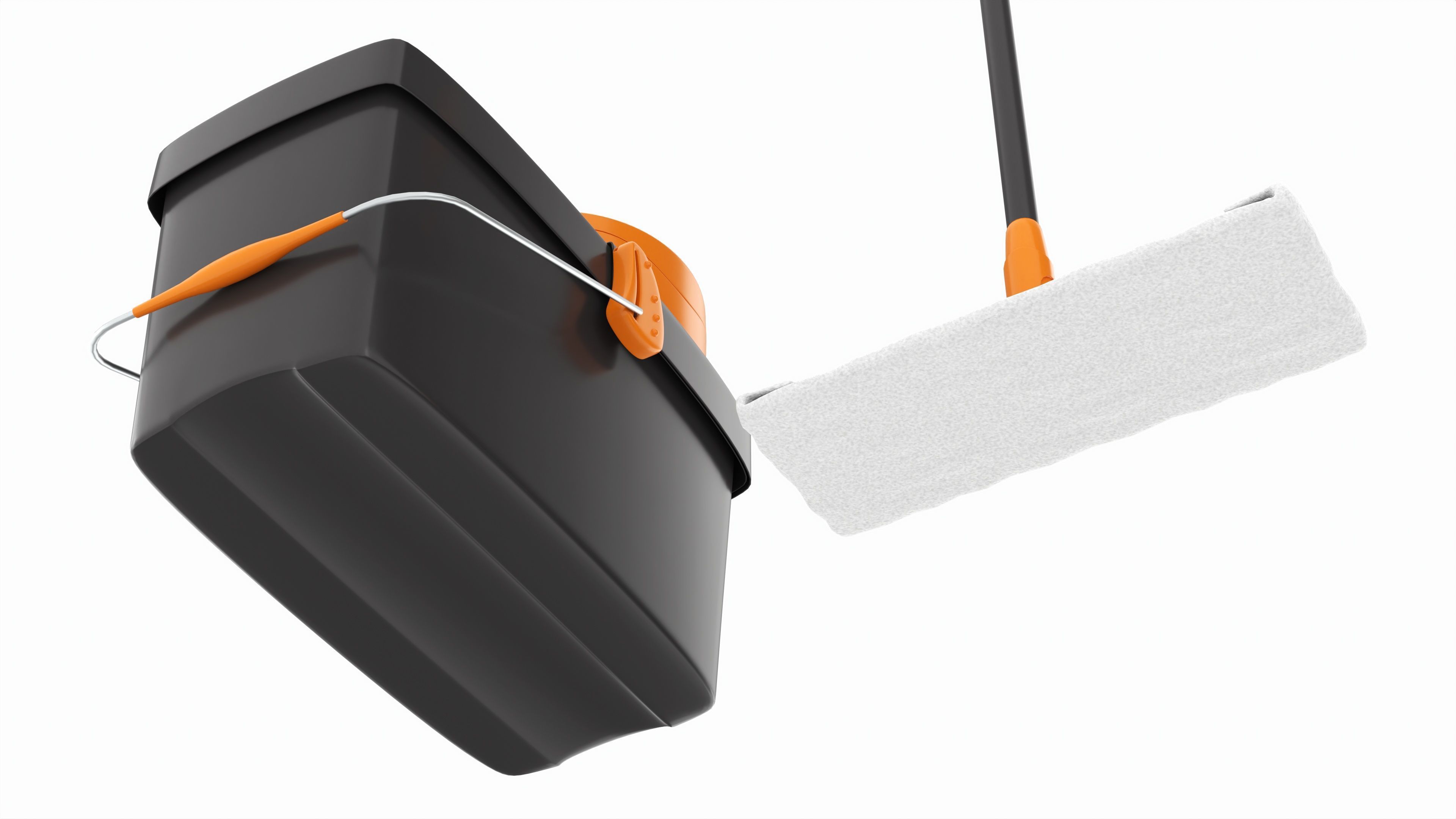 Clean floor wiper and bucket with wringer 3D model_4