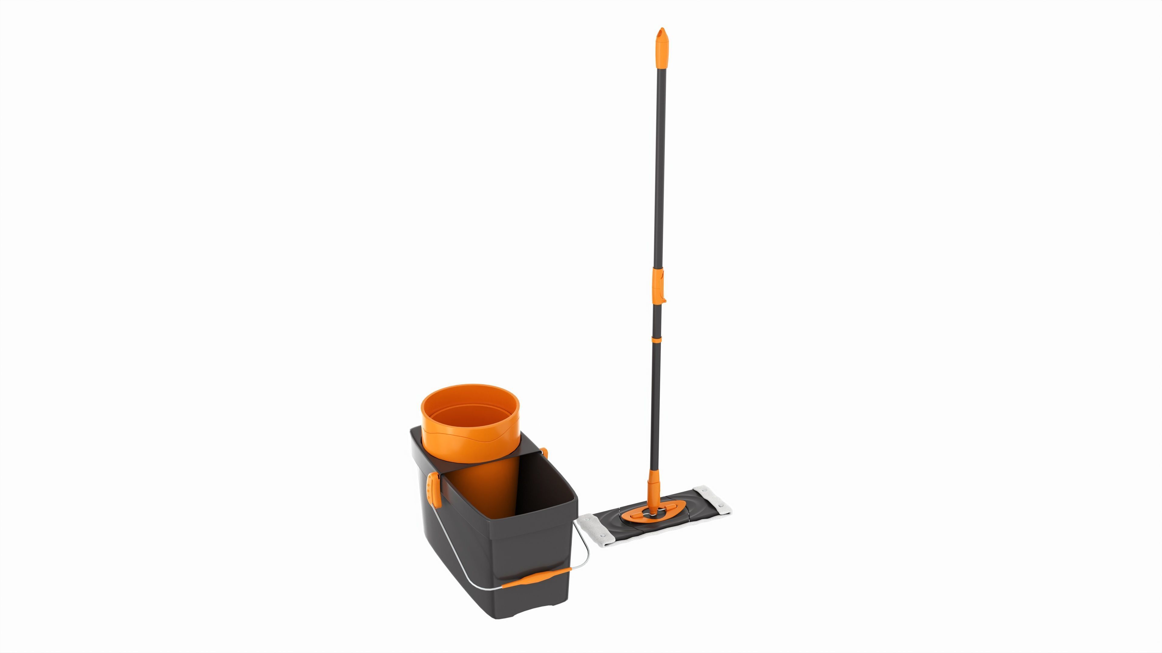 Clean floor wiper and bucket with wringer 3D model_1