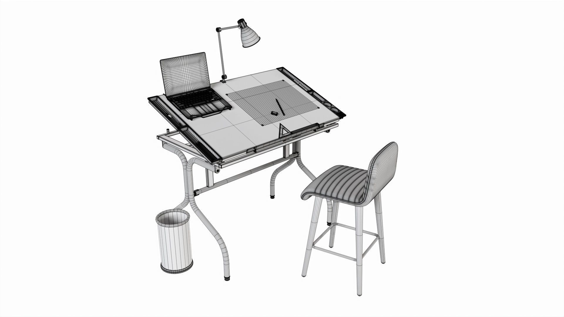 Complete draftsman workplace 3D model_11