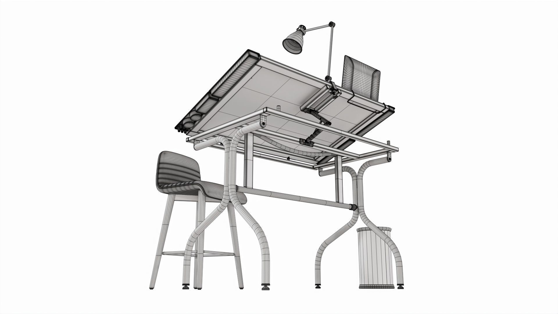 Complete draftsman workplace 3D model_12