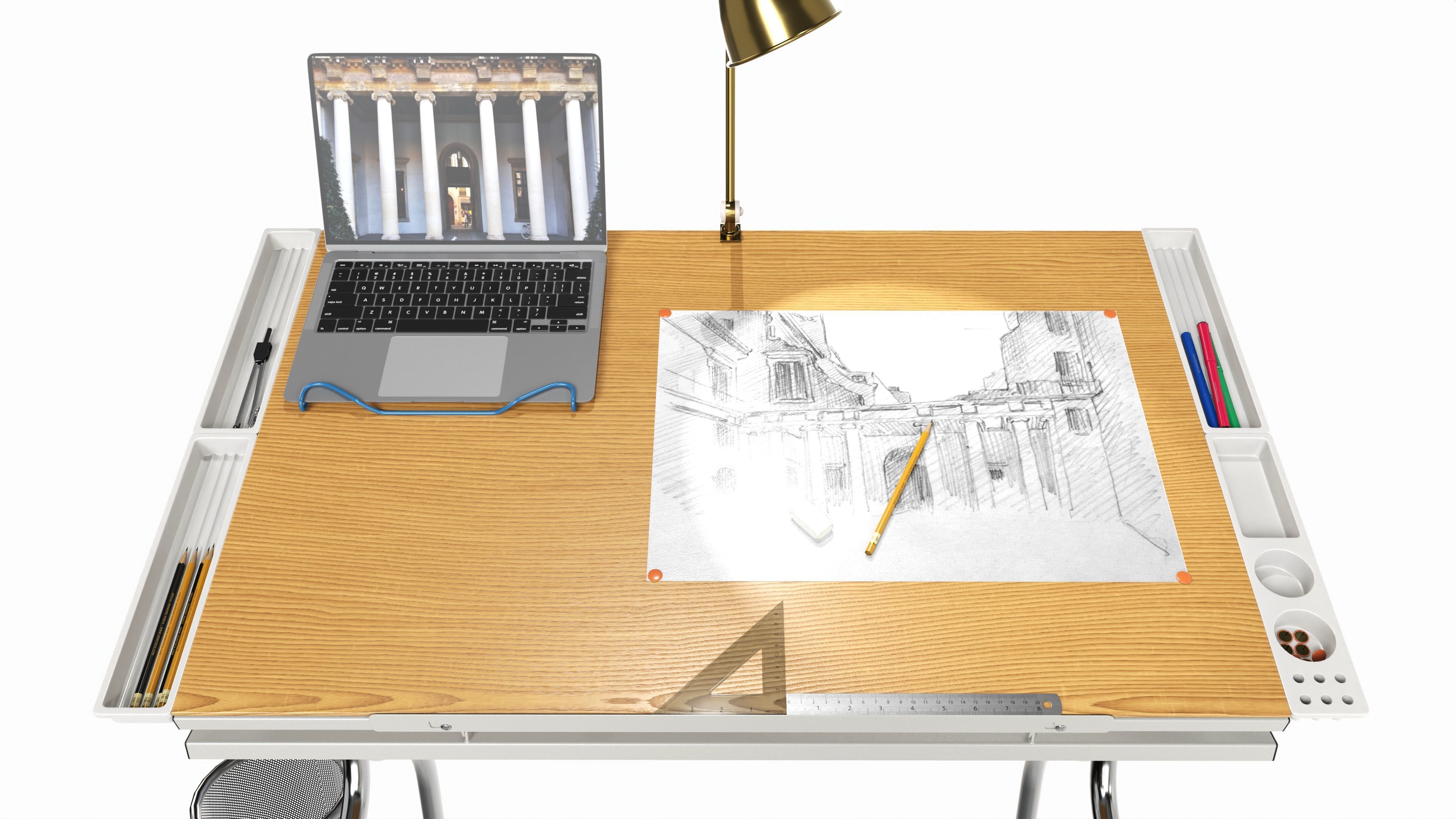 Complete draftsman workplace 3D model_7