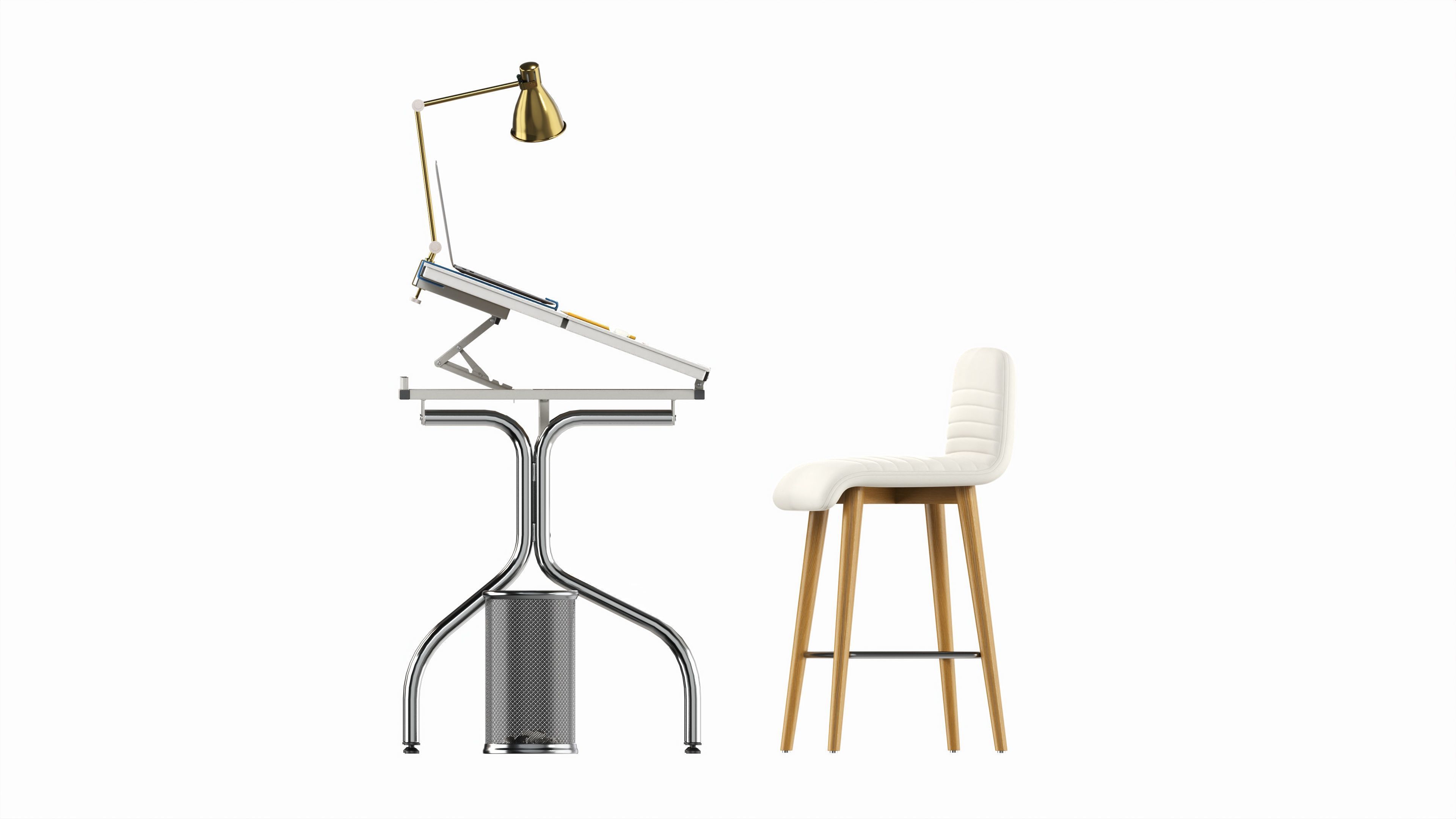 Complete draftsman workplace 3D model_8