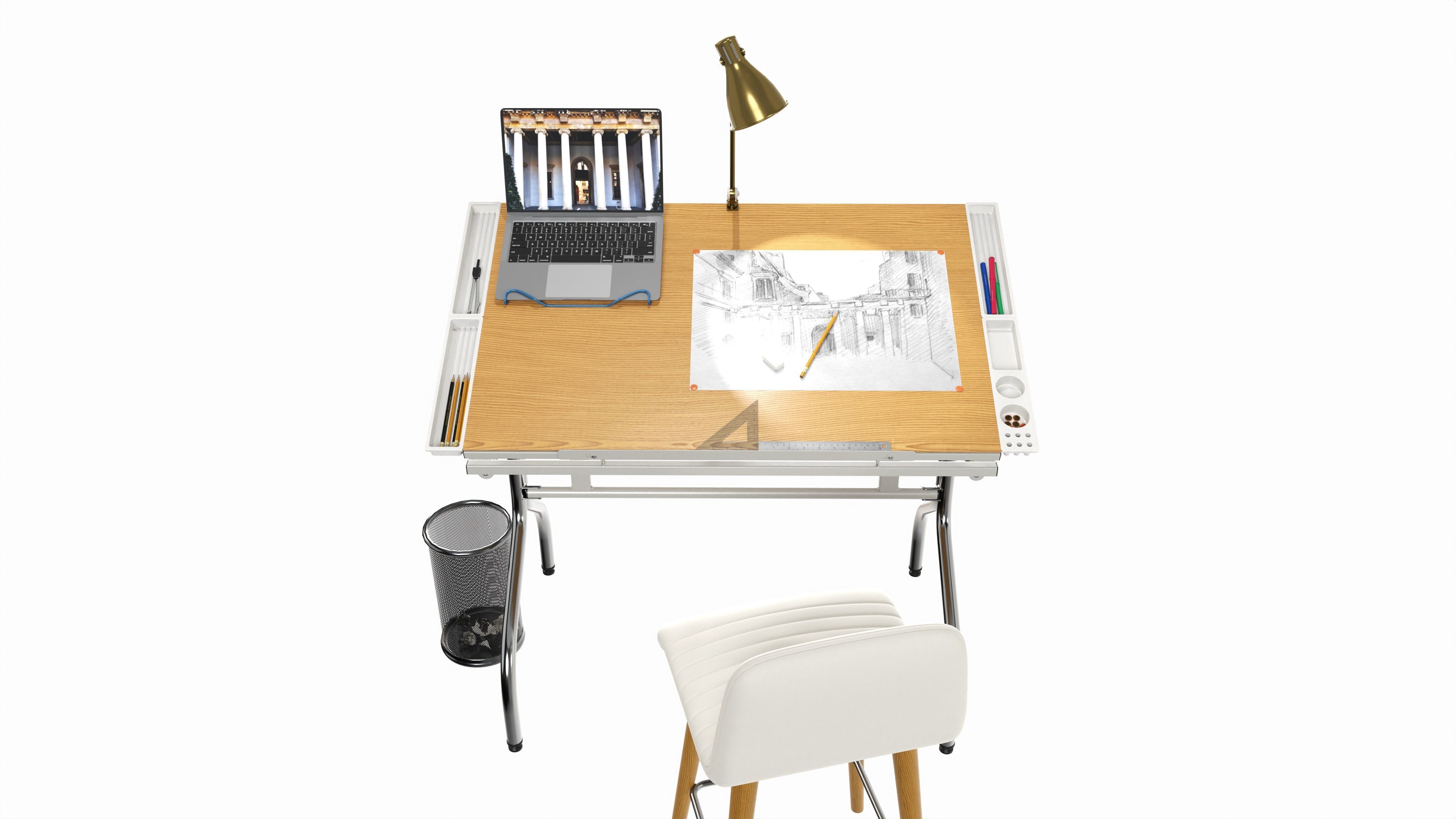 Complete draftsman workplace 3D model_1