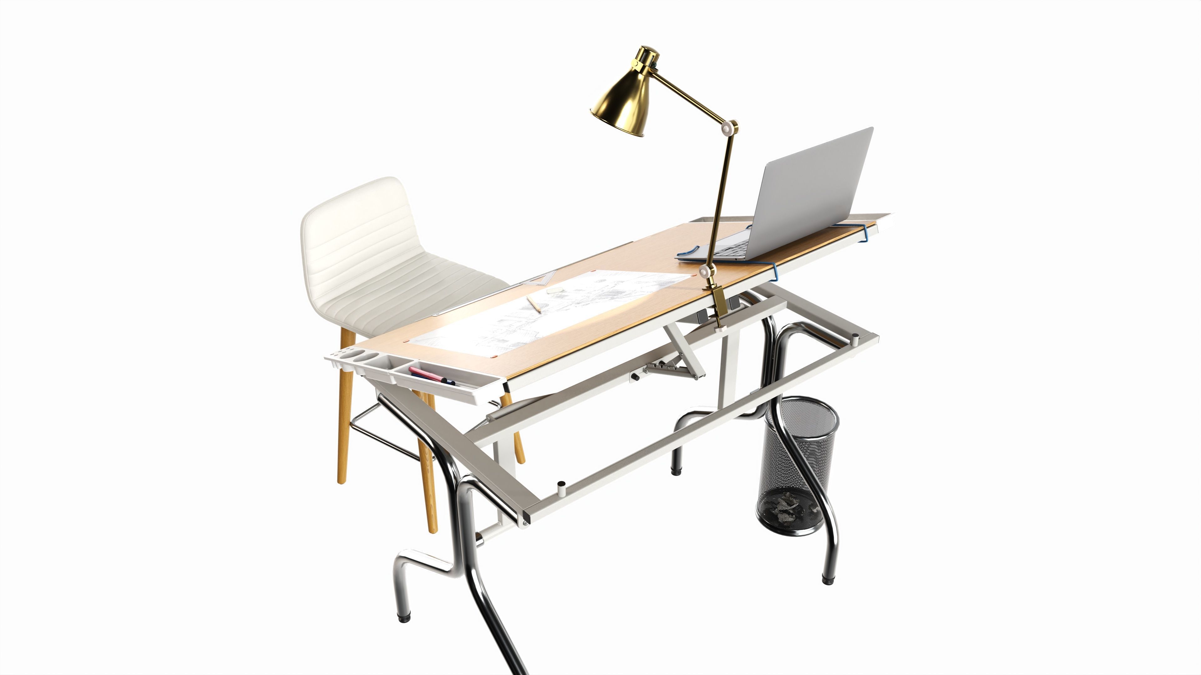 Complete draftsman workplace 3D model_3