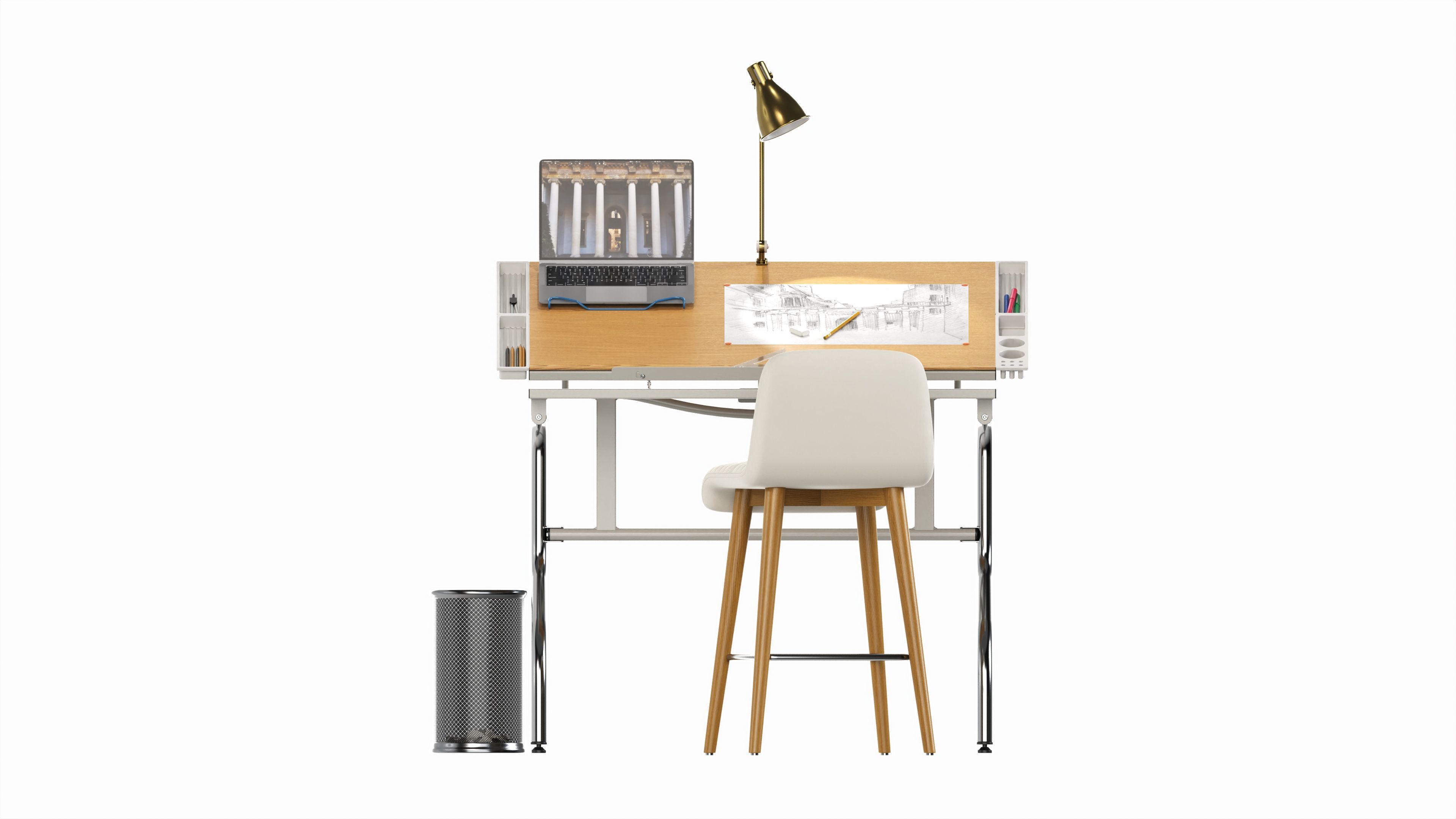 Complete draftsman workplace 3D model_9