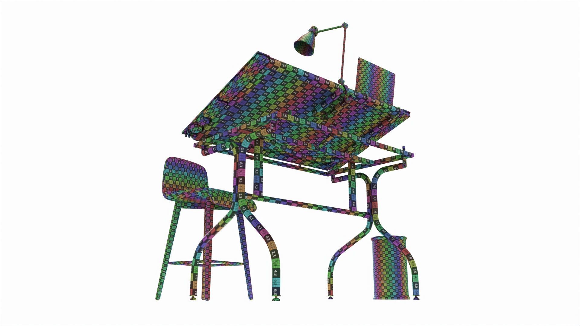 Complete draftsman workplace 3D model_14