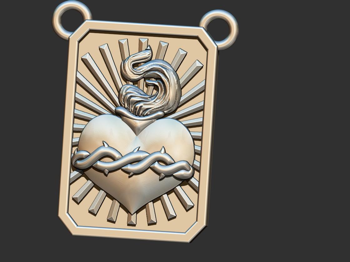 Sacred Heart of Jesus Scapular - Escapulario 3D print model_8