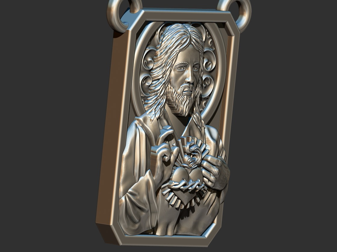Sacred Heart of Jesus Scapular - Escapulario 3D print model_5