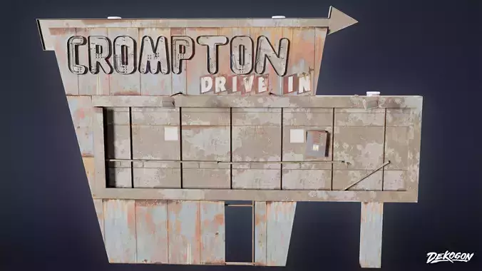 POST APOC SIGNS - Sign 19 - LOW POLY