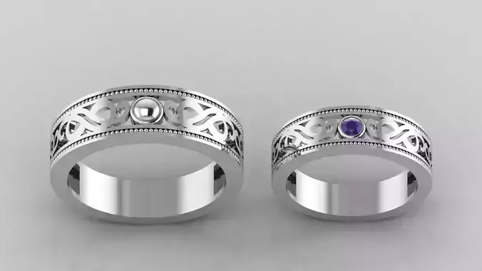 WEDDING BAND DIAMOND MODEL RINGS STL 3DM