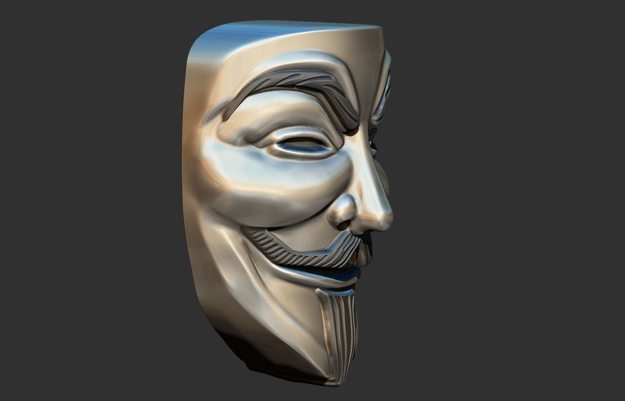 V for Vendetta - V de Vinganca Mask 3D print model_2