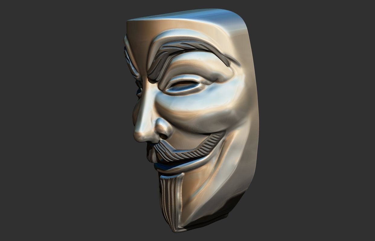 V for Vendetta - V de Vinganca Mask 3D print model_7
