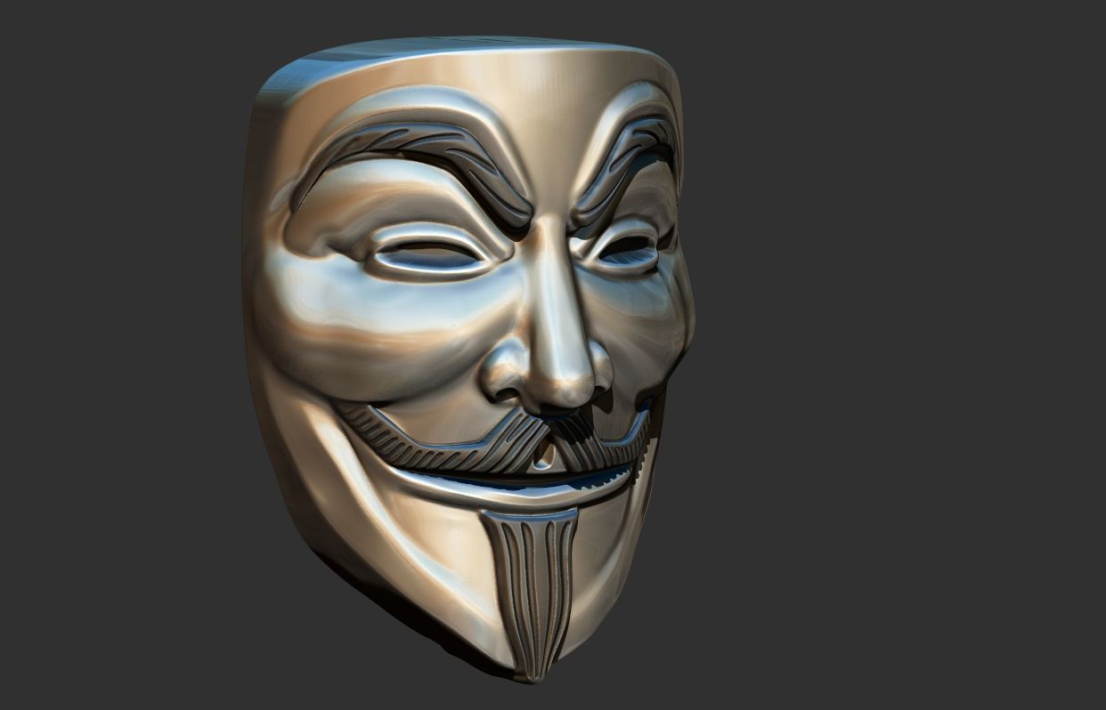 V for Vendetta - V de Vinganca Mask 3D print model_1