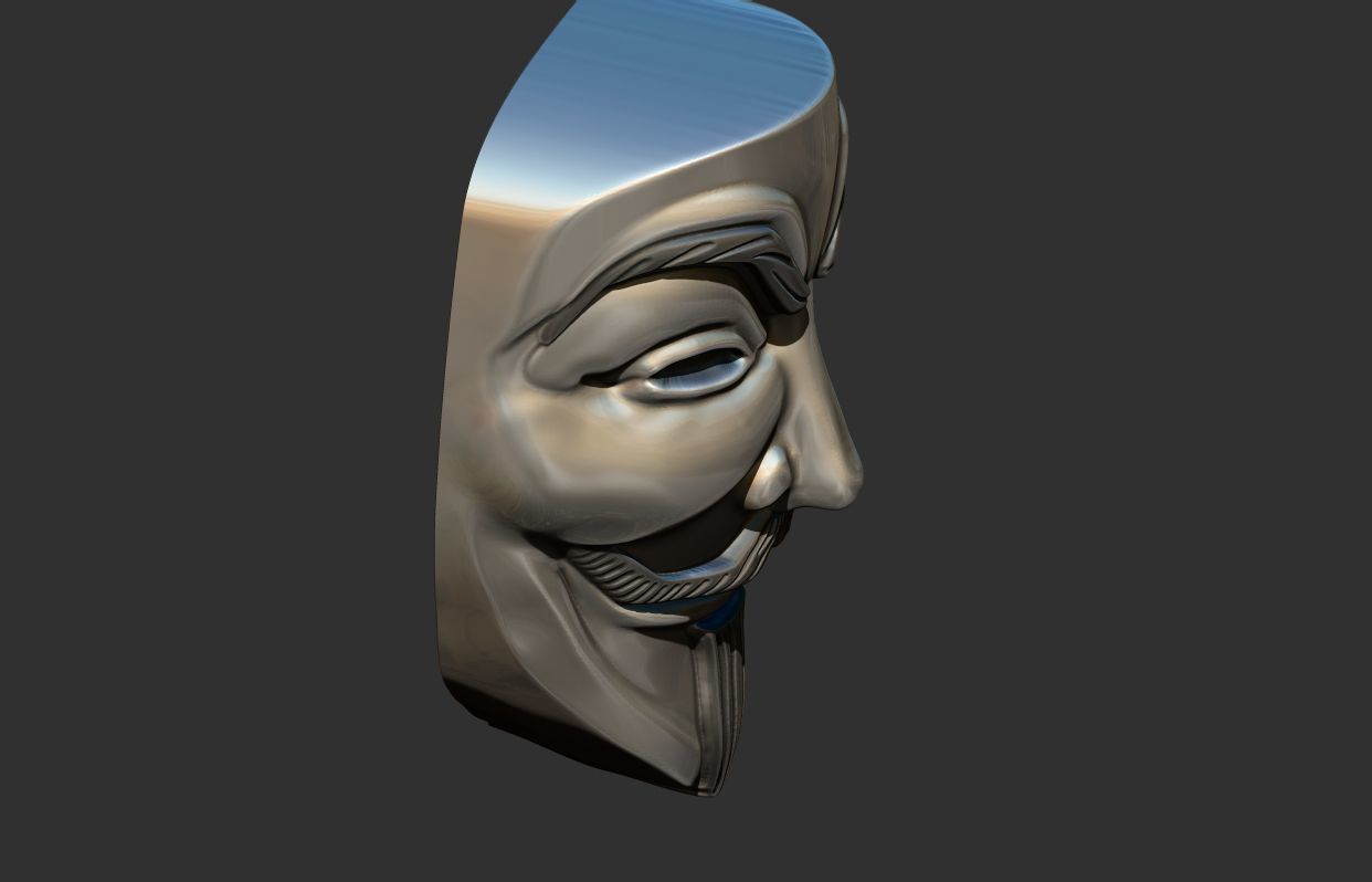 V for Vendetta - V de Vinganca Mask 3D print model_3