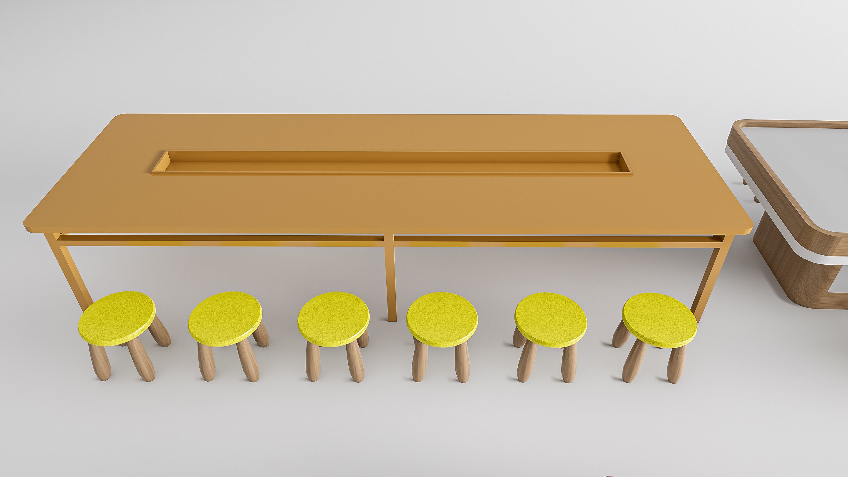 Children table and chairs 2 3D model_15