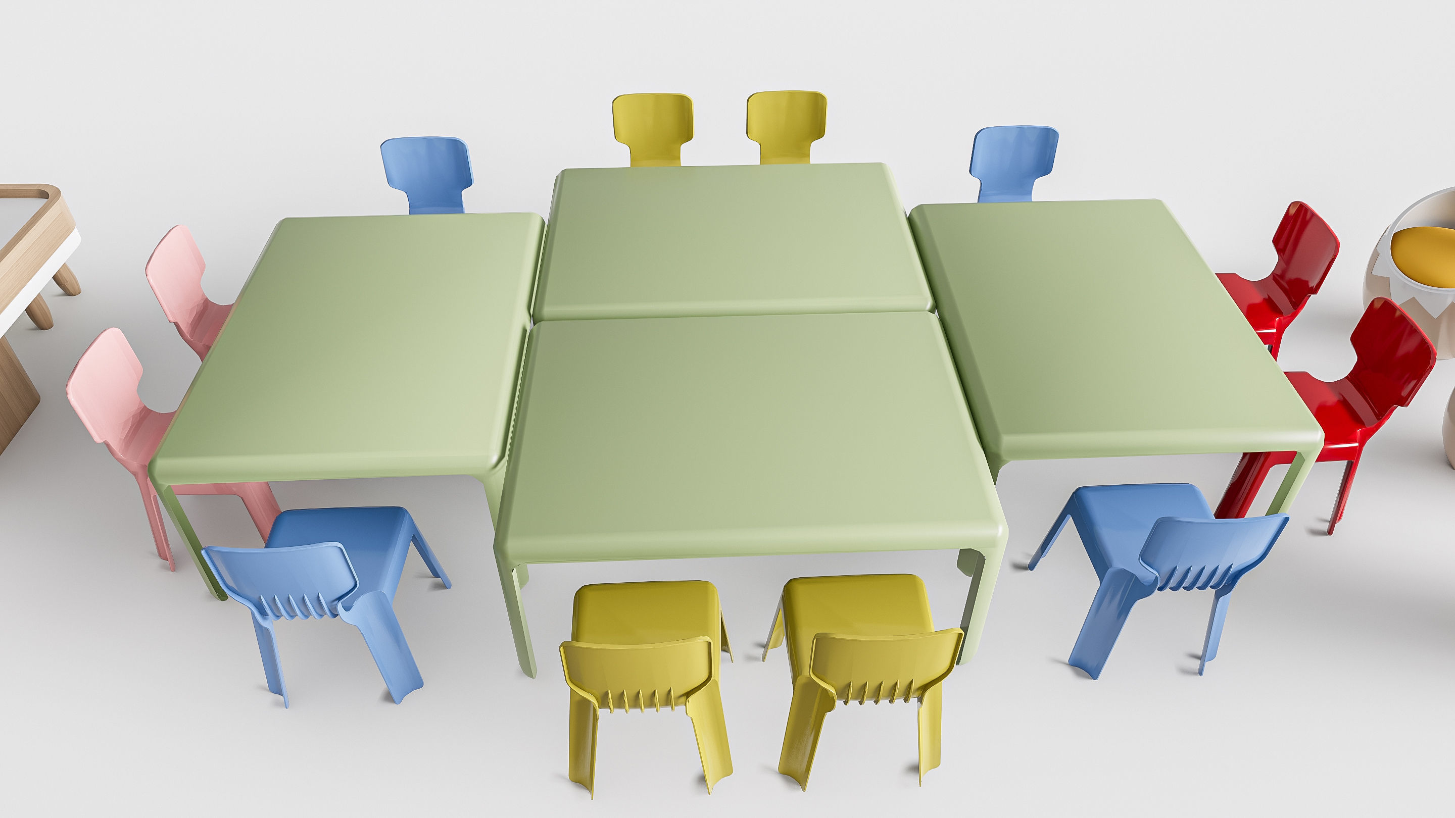 Children table and chairs 2 3D model_13