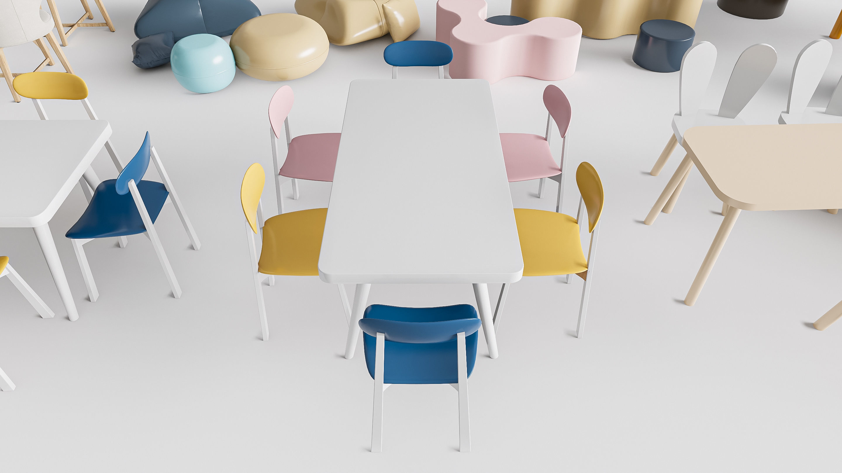 Children table and chairs 2 3D model_3