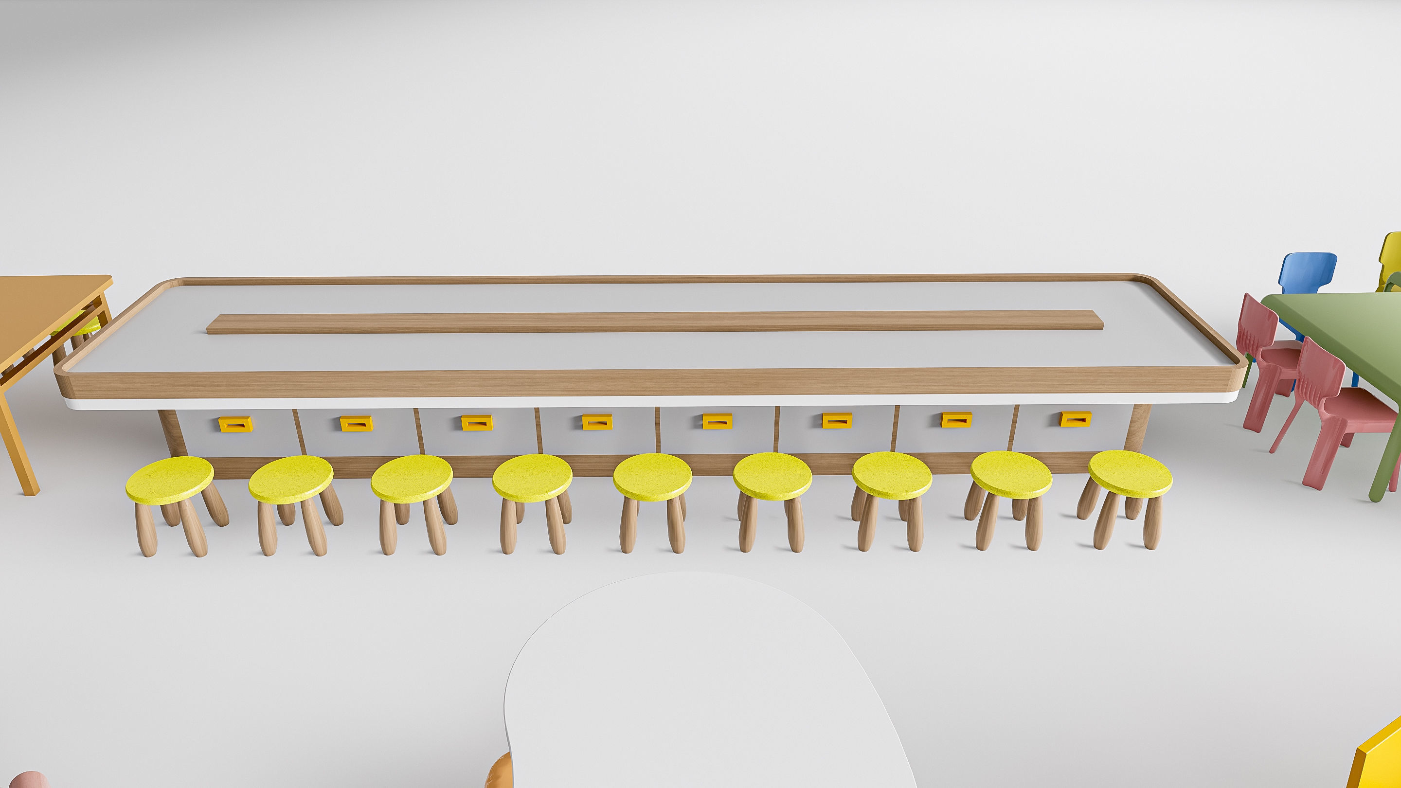 Children table and chairs 2 3D model_14