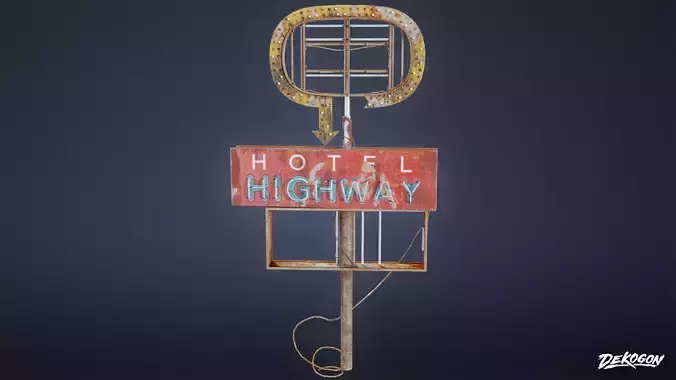 POST APOC SIGNS - Sign 20 - LOW POLY