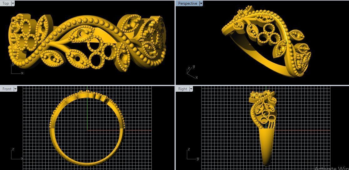 Antique Ring 3dm file 3D print model_2