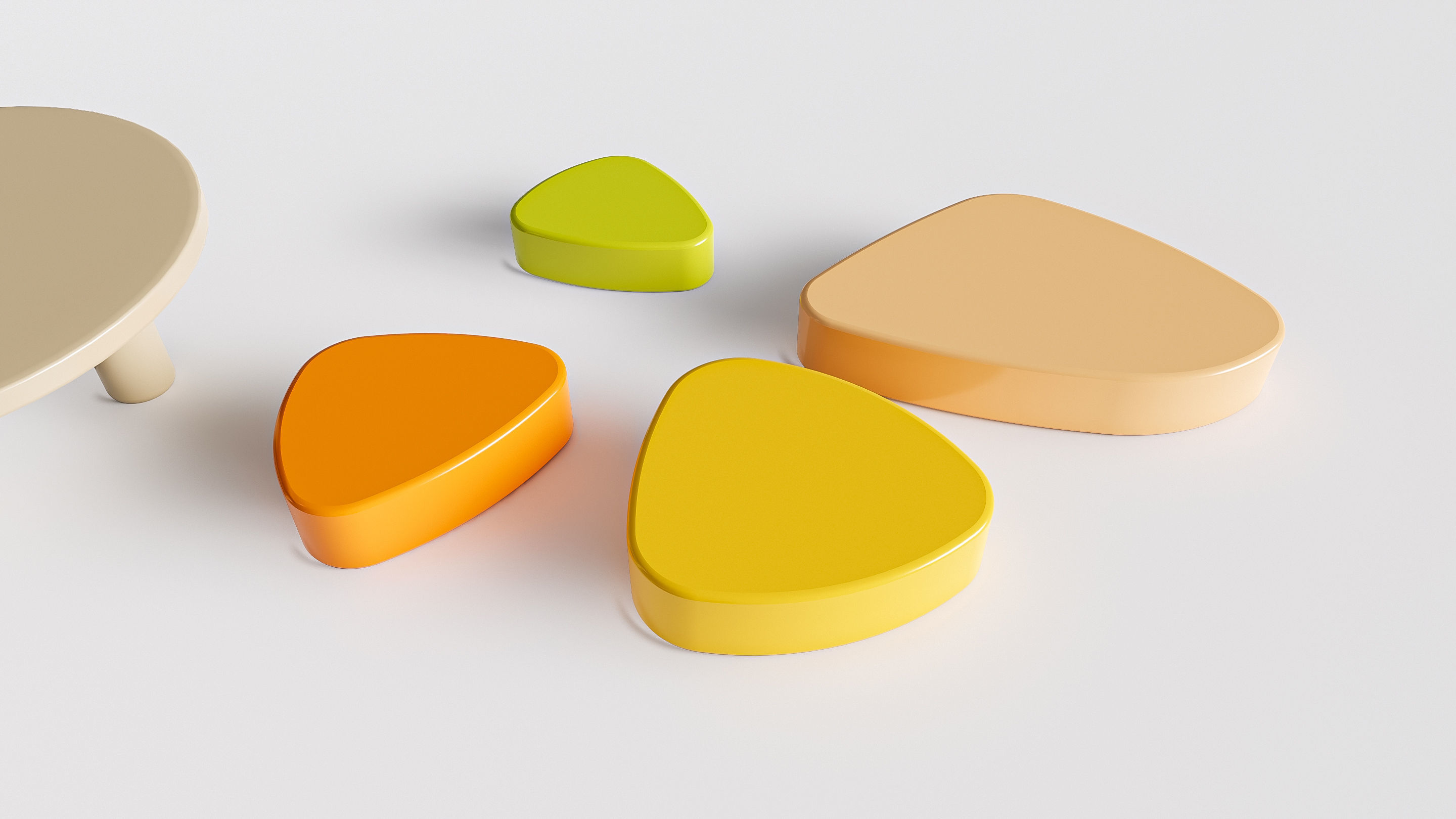 Children table and chairs 3 3D model_6